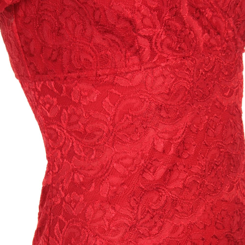 Bernshaw Emilia Short Lace Dress Red - Image 3