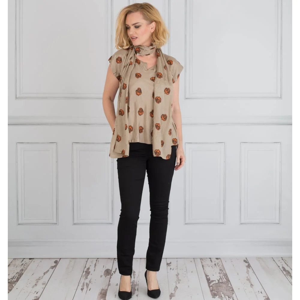 Masai Along Rose Scarf Taupe/Marigold/Black - Image 3